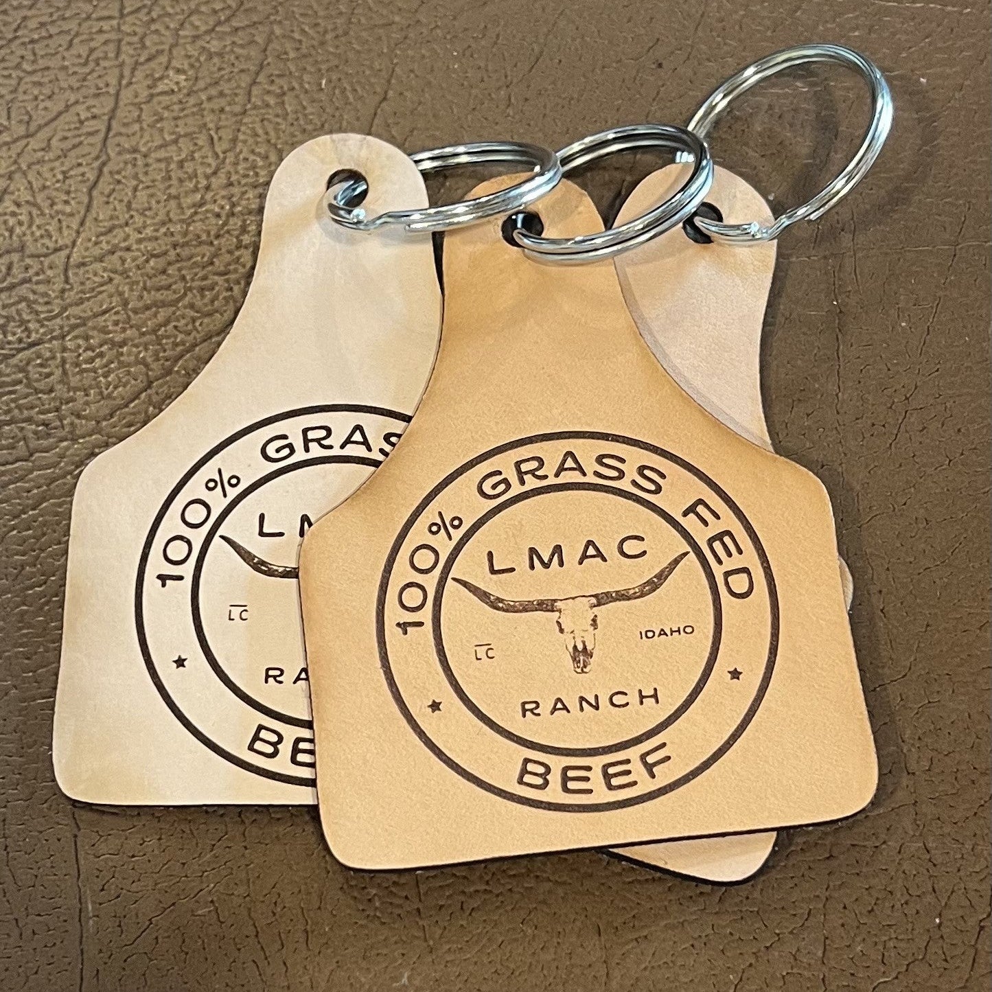Cattle Tag Leather Keychain